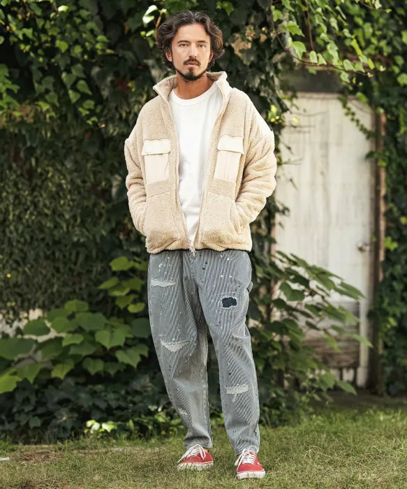 ヒッコリーパンツの秋冬コーデ