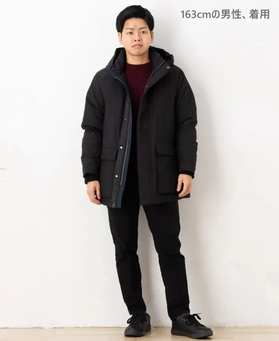 低身長向けダウンジャケットブランド　レトロピクスのダウンジャケットを着た163cmの男性