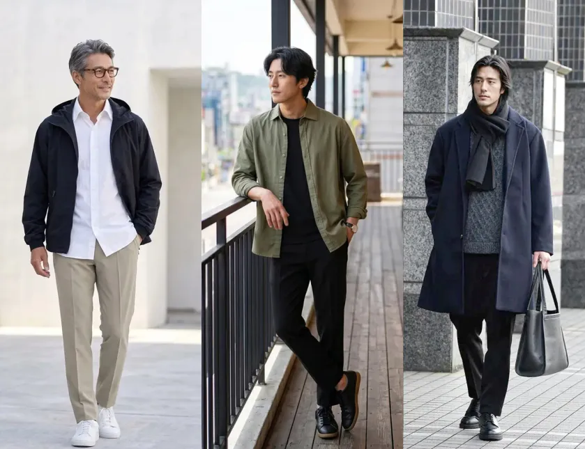 40代の男性に似合う通販サイト【AUENの服を着たモデル】