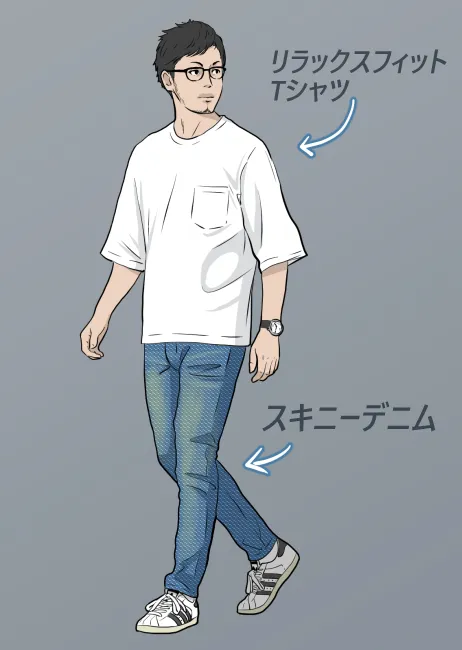 30代スキニーデニムコーデ