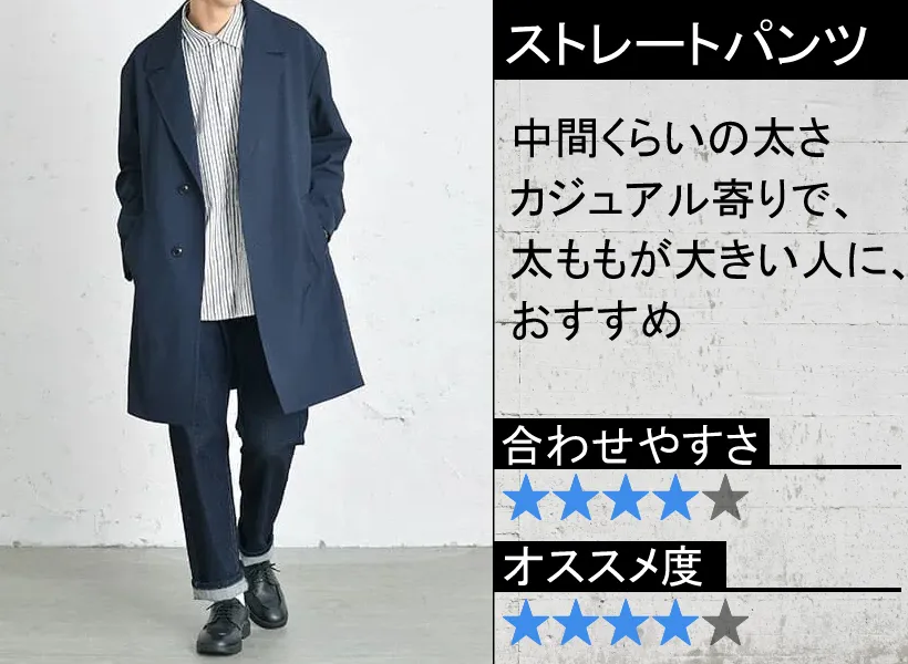 パンツのシルエット ストレート