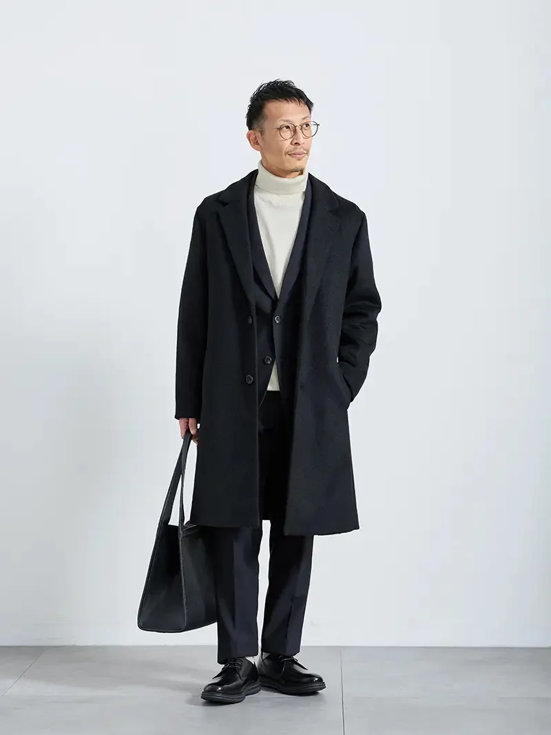 163cm低身長のロングコートコーデ