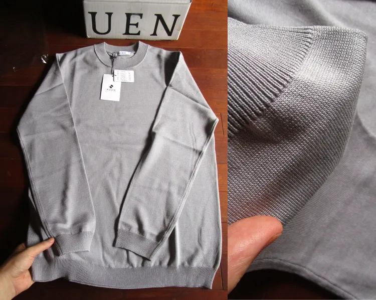 低身長メンズブランド:AUENのシルク混合ニット