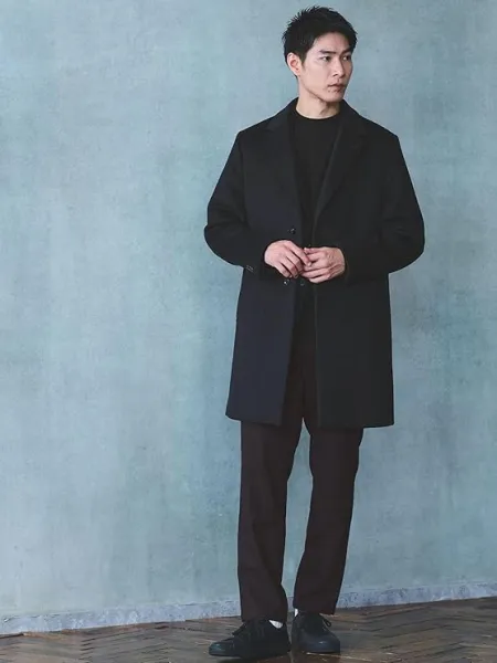 低身長　メンズ　おすすめ　ロングコート　グリーンレーベル