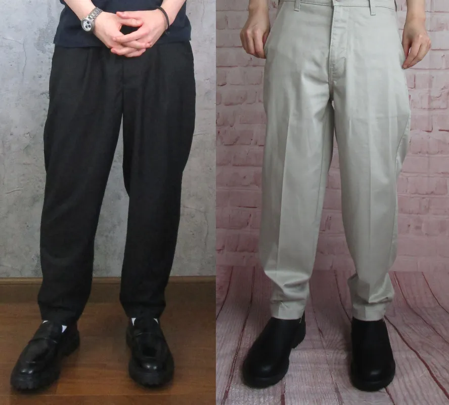 色 ワイドパンツ
