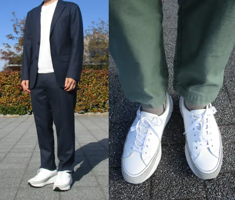 身長を盛れるスニーカーlorryを履いた身長165cmの筆者