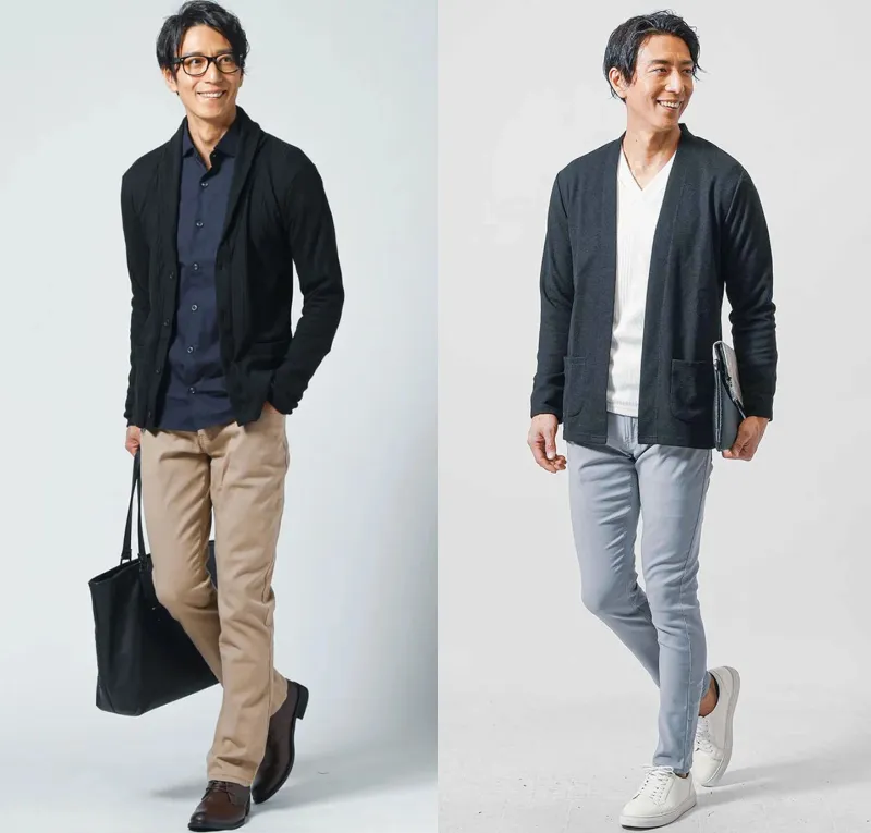 メンズスタイルのマネキン買いを着用した40代男性