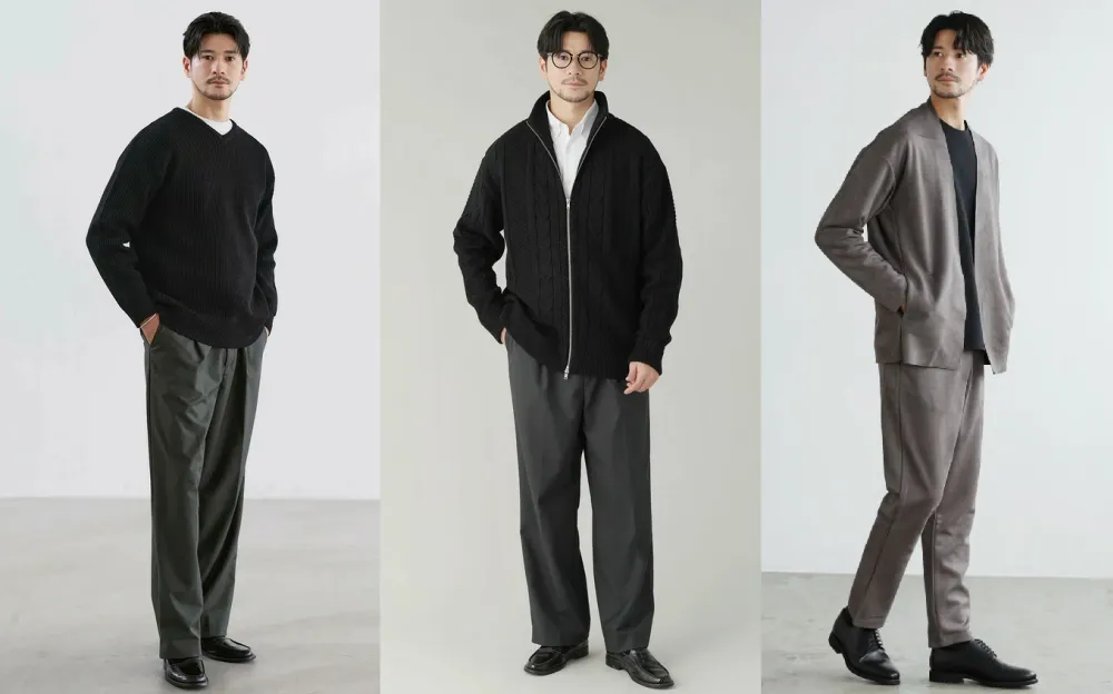 40代の男性に似合うスプートニクスのマネキン買いを着た男性モデルさん