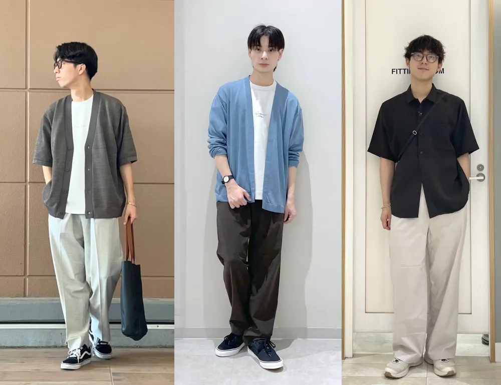 大学生に似合うメンズ通判ショップグローバルワークの夏服