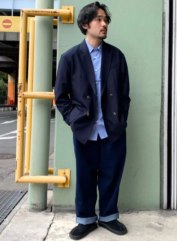 ダブルブレスト低身長コーデ