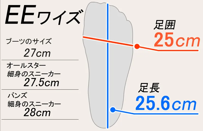 足のサイズ表