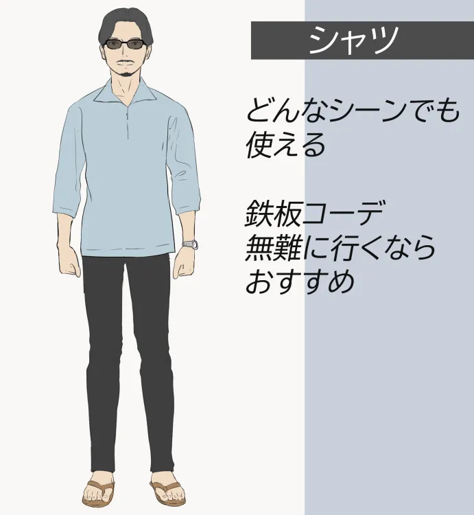 シャツを着た男性のイラスト