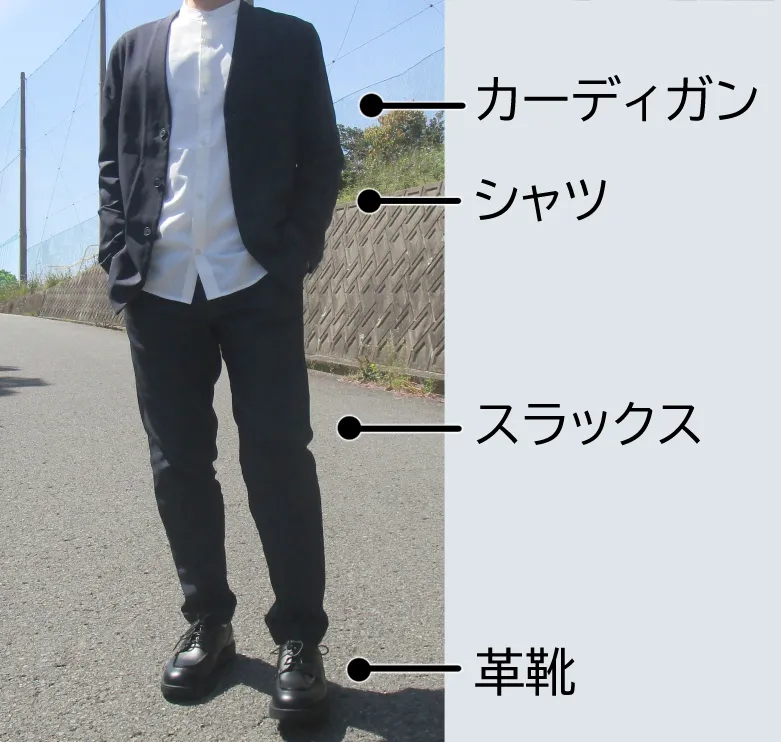 カーディガンを着た男性