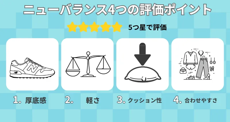 身長を盛れるニューバランスの評価
