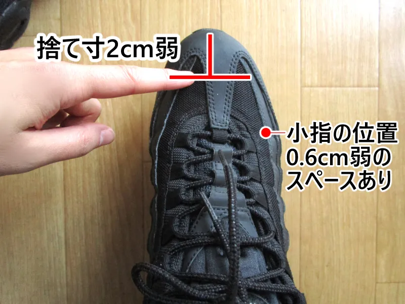 エアマックス95の捨て寸をレビュー