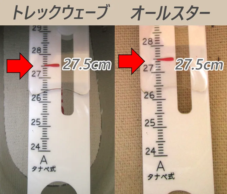 トレックウェーブとオールスターの全長