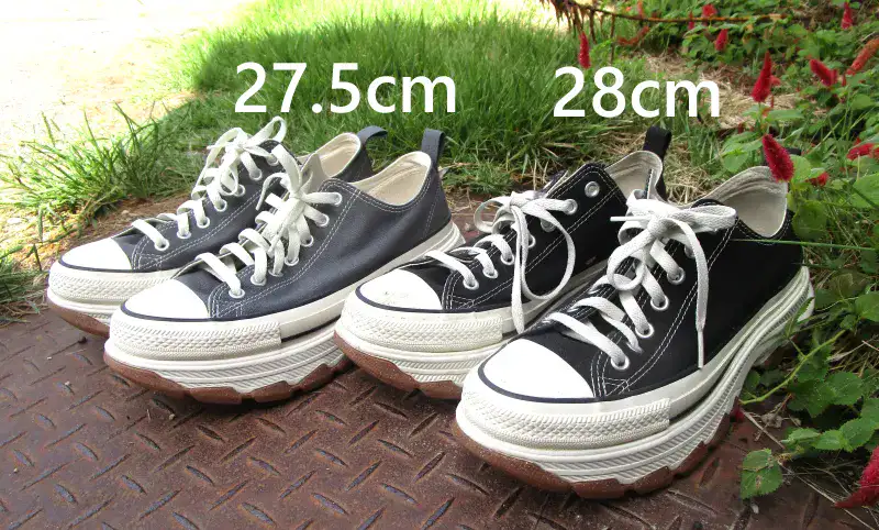 トレックウェーブの28cmと27.5cmのサイズ比較