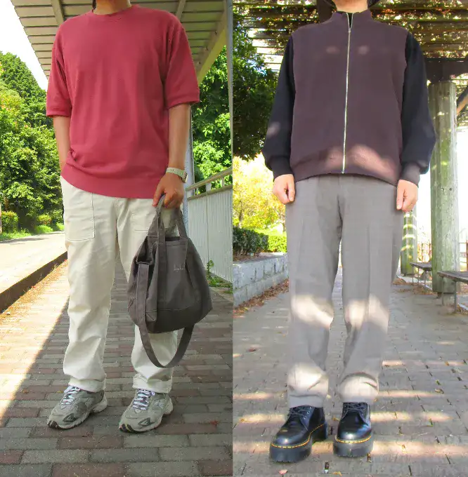 グリーンレーベルの洋服を着た筆者