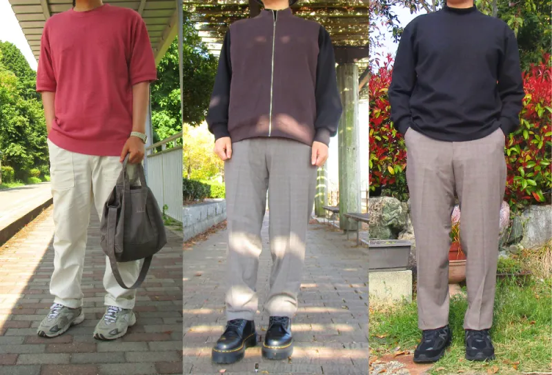 グリーンレーベルの洋服を着た筆者