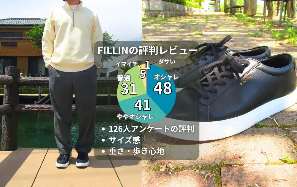FILLINスニーカーの評判はダサいか？3か月履いたサイズ感や履き心地の重さを徹底検証